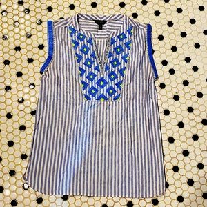 Embroidered Sleeveless Tunic J. Crew EUC 🌈💖